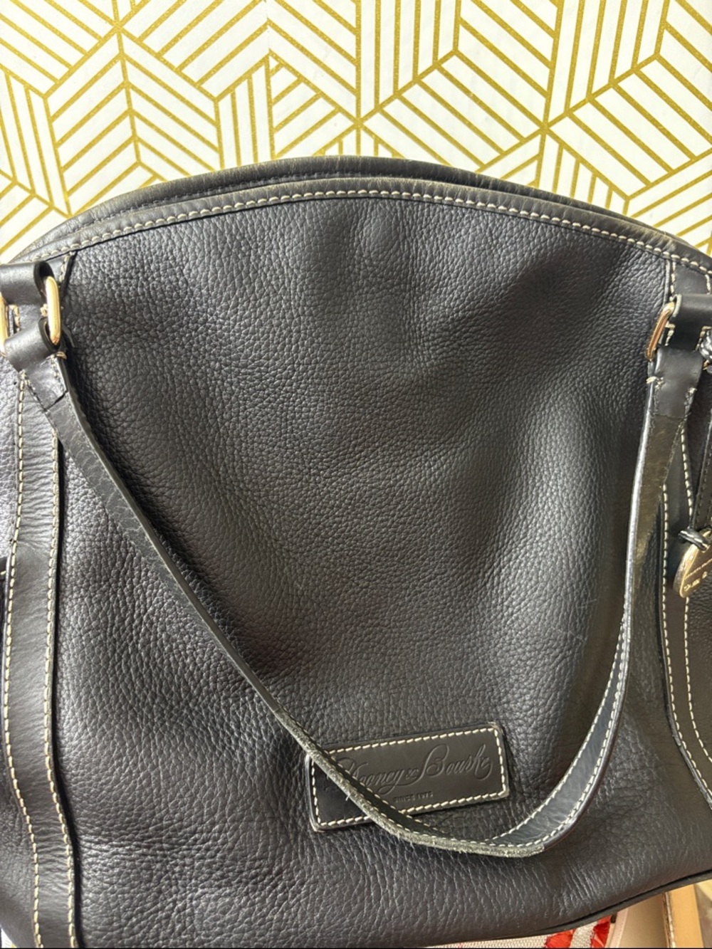 Dooney & Bourke Black Pebbled Leather Shoulder Bag - Picture 12 of 13